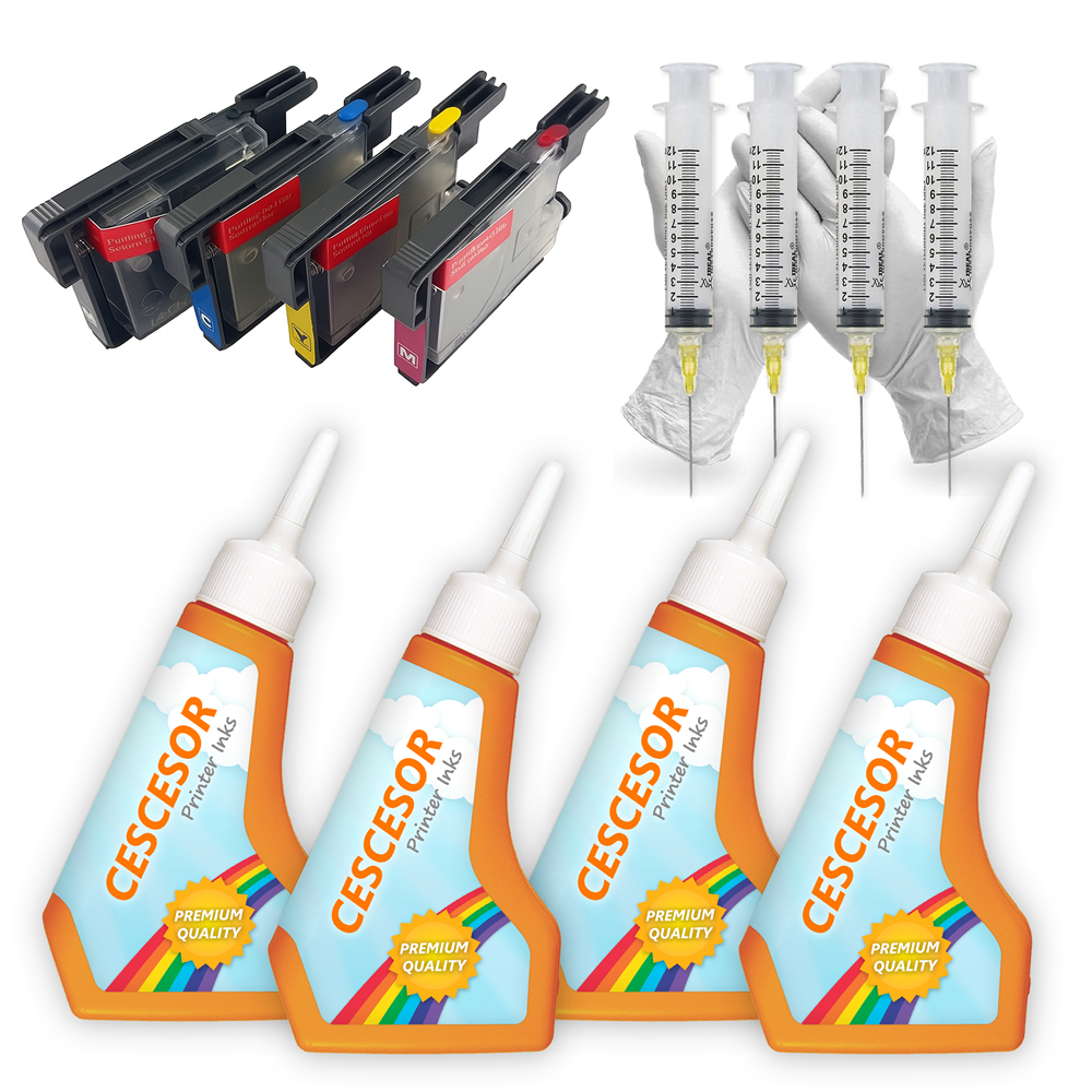 Brother LC77 Uyumlu Kartuş Dolum Seti 4 Renk