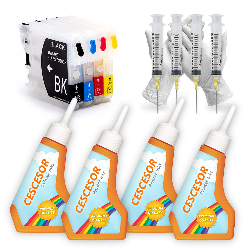 Brother LC38, LC39, LC67 Uyumlu Kartuş Dolum Seti 4 Renk