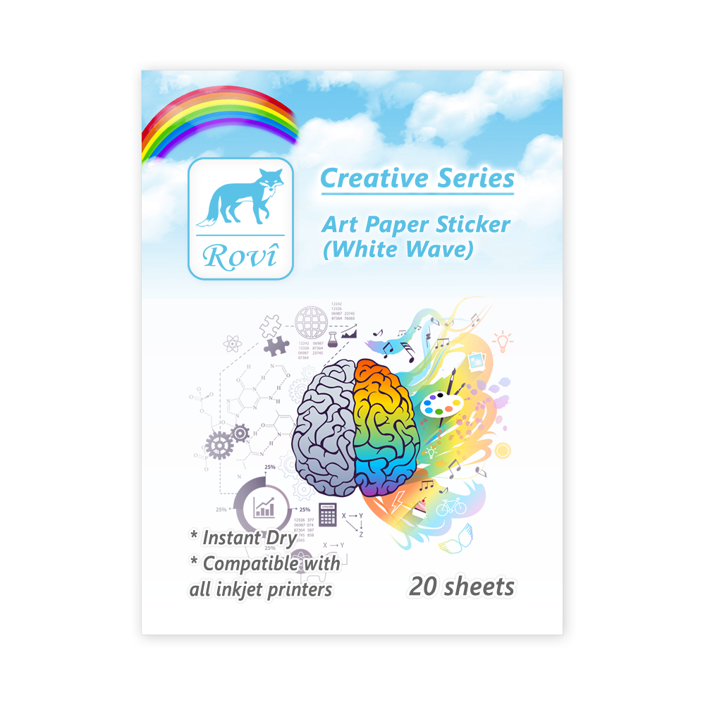 Rovi Creative Sanatsal Etiket Dalgalı Beyaz 20yp