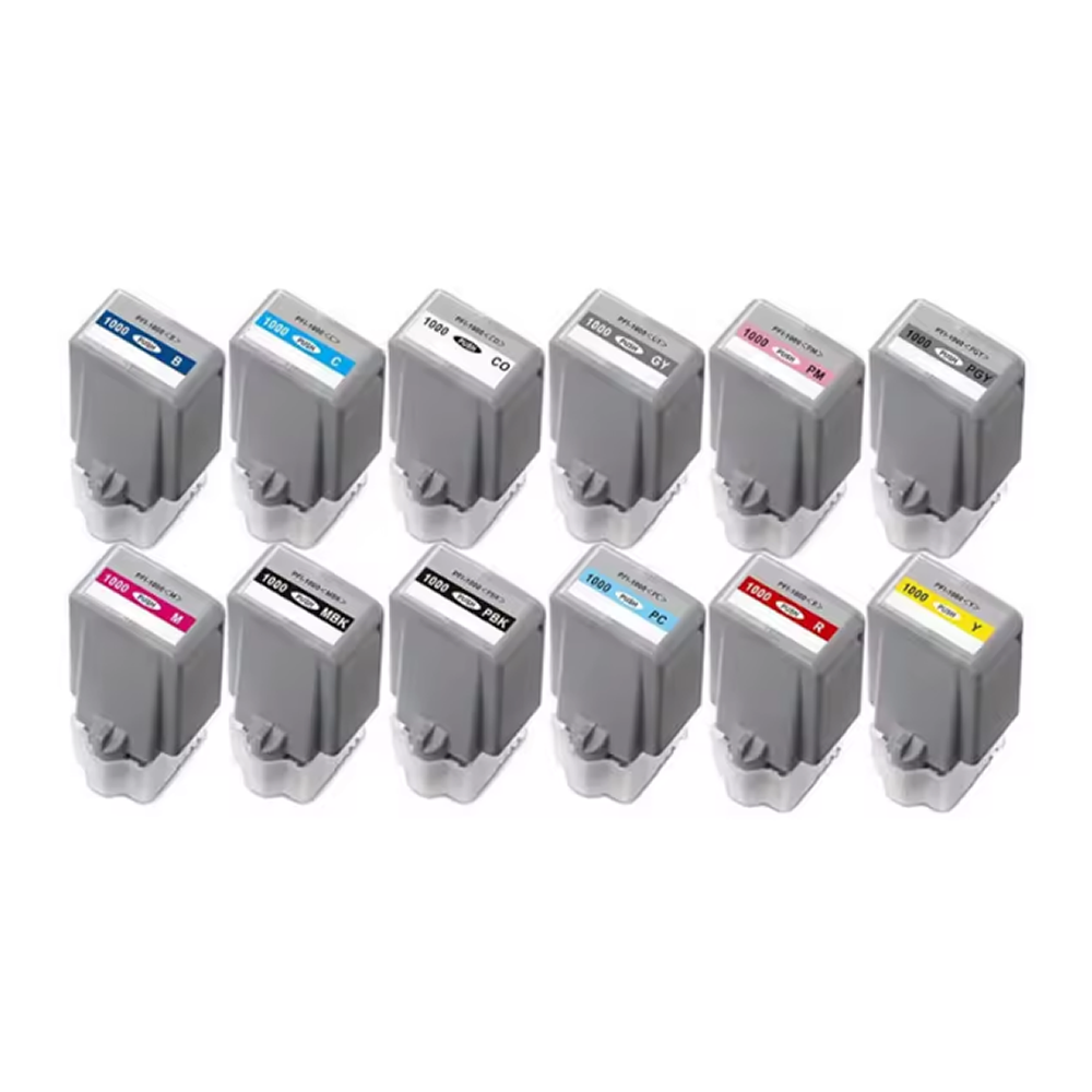 Canon iPF-1000 Uyumlu Kolay Dolan Kartuş - 12 Renk