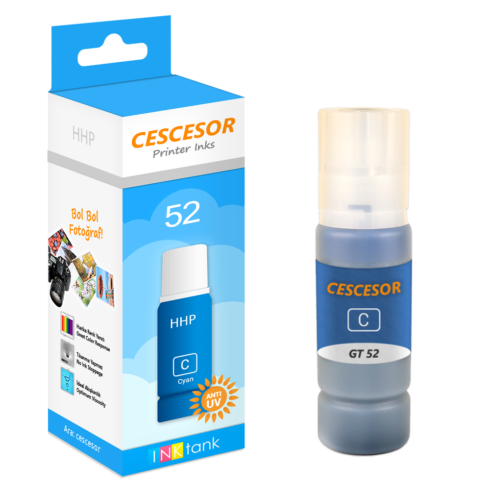 HP GT51 GT52 için Mürekkep CESCESOR