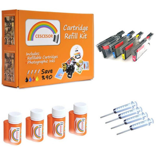 Brother LC77 Uyumlu Kartuş Dolum Seti 4 Renk