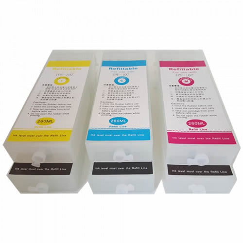 Canon iPF510/610/650/655/710/750/755 Uyumlu Kolay Dolan Kartuş 5 Renk PFI 102, PFI 104 (Muadil)